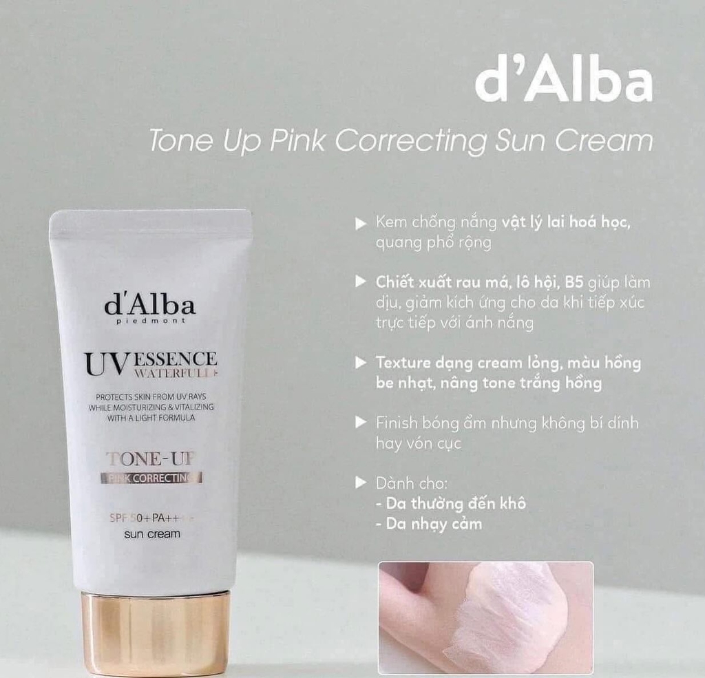 Kem chống nắng nâng tone 50ml (d'Alba Waterfull Tone-up Sun Cream 50ml)