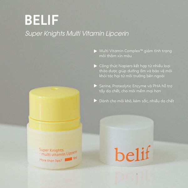 BLF SUPER KNIGHTS MULTI VITAMIN LIPCERIN [ DƯỠNG MÔI BELIF 15ML ] MÀU CAM