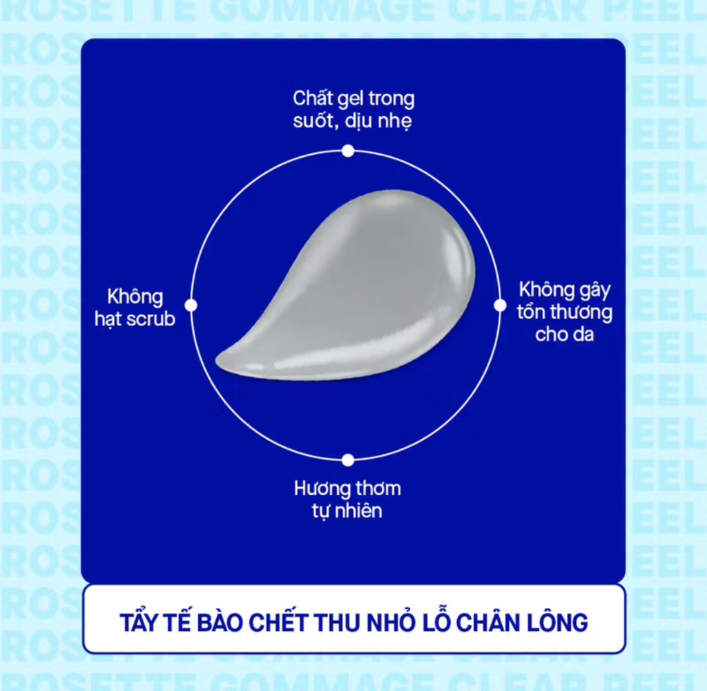 Tẩy tế bào chết làm thu nhỏ lỗ chân lông Rosette Gommage Clear Peel 120g