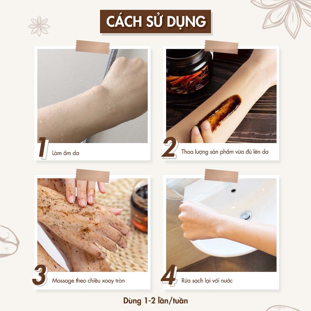 TDC cơ thể EC quế hồi GEL SCRUB COFFEE CINNAMON CLOVES 380g