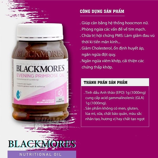 THỰC PHẨM BẢO VỆ SỨC KHOẺ BLACKMORES EVENING PRIMROSE OIL 190 VIÊN/ 1 HỘP