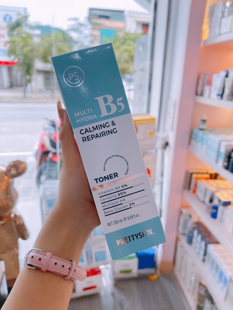 Nước hoa hồng phục hồi, dưỡng trắng (PRETTYSKIN MULTI HYDRA B5 CALMING & REPAIRING TONER) dung tích 205ml, dạng chai, hiệu PRETTYSKIN