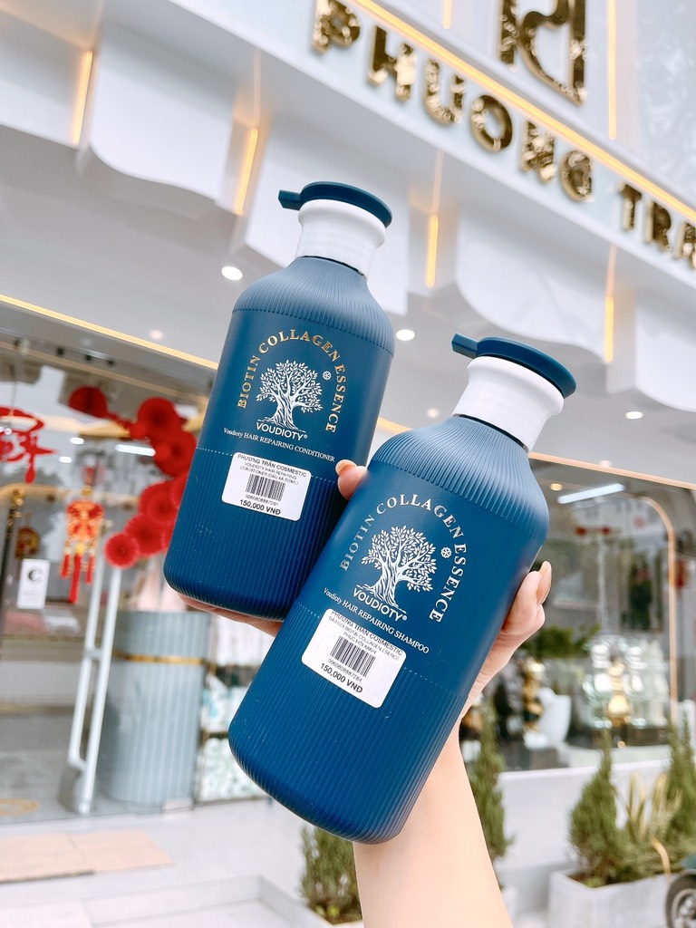 CẶP DẦU GỘI XẢ BIOTIN & COLLAGEN ESSENCE VOUDIOTY XANH
