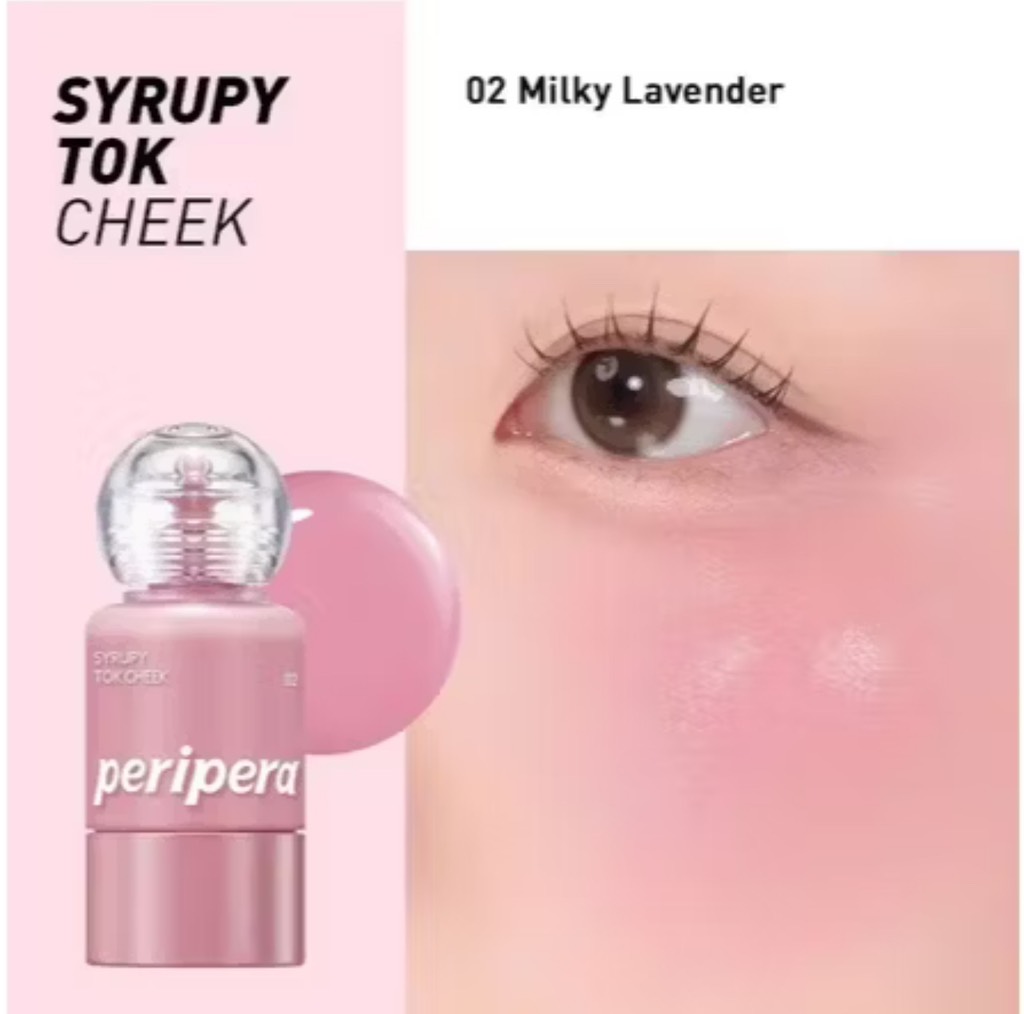 MÁ HỒNG KEM PERIPERA SYRUPY TOK CHEEK 02 MILKY LAVENDER
