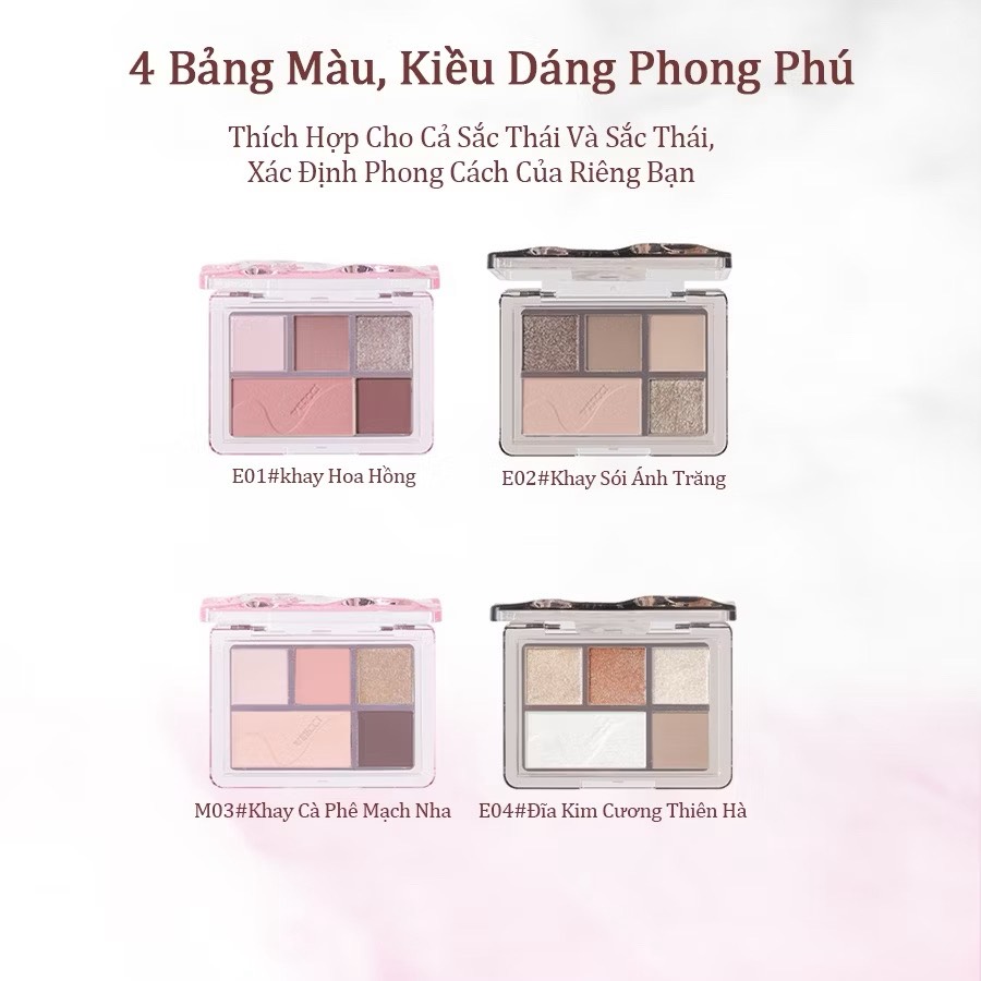 Bảng phấn mắt 5 màu VEECCI QIMENG FIVE COLOR EYE SHADOW DISK