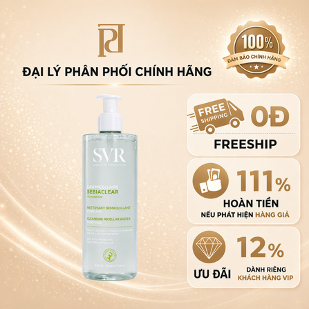 1004536 - 3401381332495-SVR Sebiaclear Eau Micellaire 400ml-Nước tẩy trang làm sạch sâu dành cho da dầu mụn