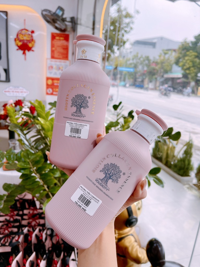 CẶP DẦU GỘI XẢ BIOTIN & COLLAGEN ESSENCE VOUDIOTY HỒNG
