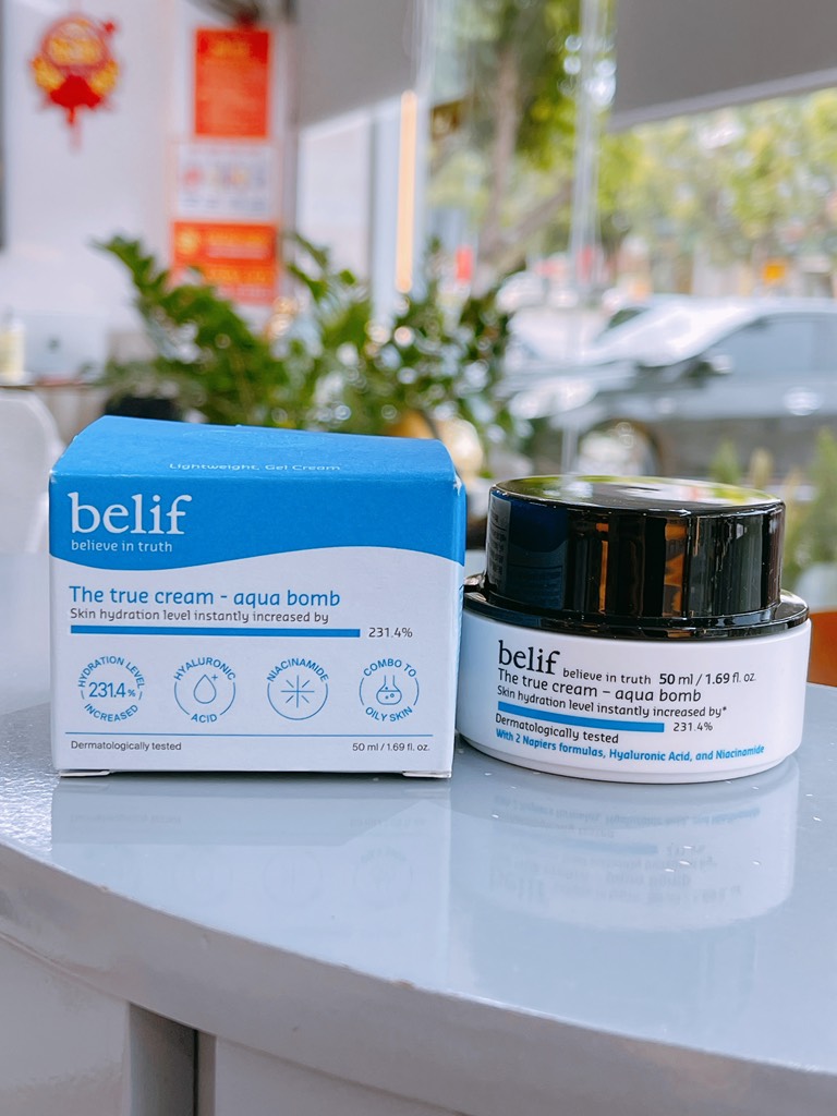 BELIF Gel Dưỡng Ẩm The True Cream Aqua Bomb 50ML / 52102185 [Gel Dưỡng Belif Hũ Xanh Nhạt]