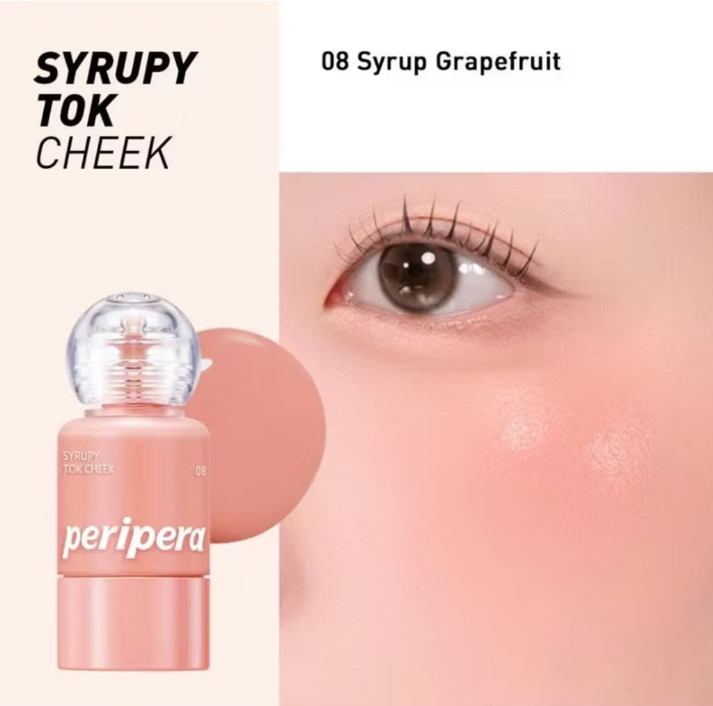 Phấn má hồng kem PERIPERA SYRUPY TOK CHEEK 08 SYRUP GRAPEFRUIT