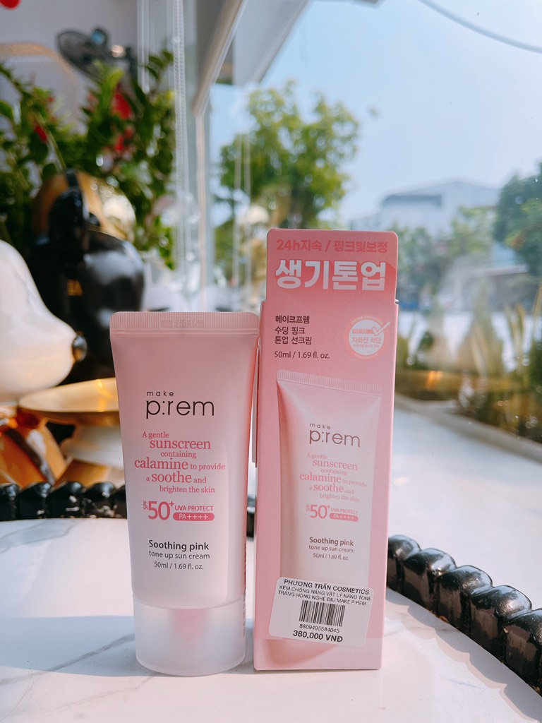 KEM CHỐNG NẮNG VẬT LÝ NÂNG TONE TRẮNG HỒNG NGHẸ DỊU MAKE P:REM ( HỒNG )