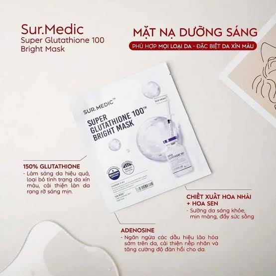 Mặt nạ dưỡng trắng Sur.Medic Glutathione.