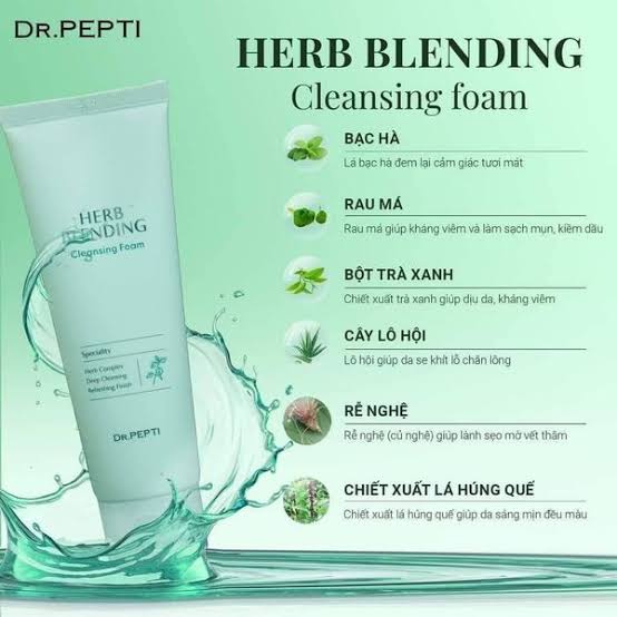 Sữa rửa mặt HERB BLEDING CLEANSING FOAM 110ml/lọ DR.PEPTI