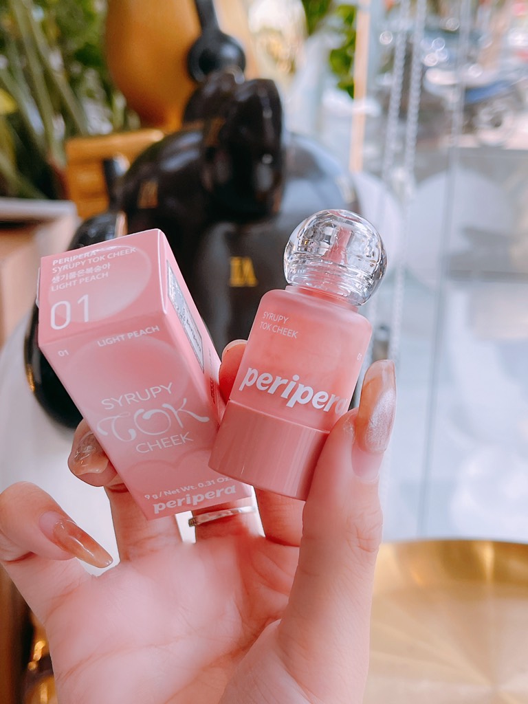 MÁ HỒNG KEM PERIPERA SYRUPY TOK CHEEK 01 LIGHT PEACH