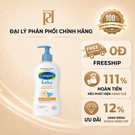SỮA TẮM GỘI CHO BÉ CETAPHIL 400ML ( CTY - VAT )
