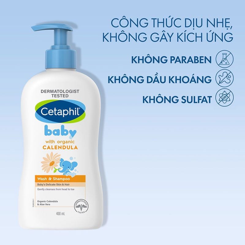 SỮA TẮM GỘI CHO BÉ CETAPHIL 400ML ( CTY - VAT )