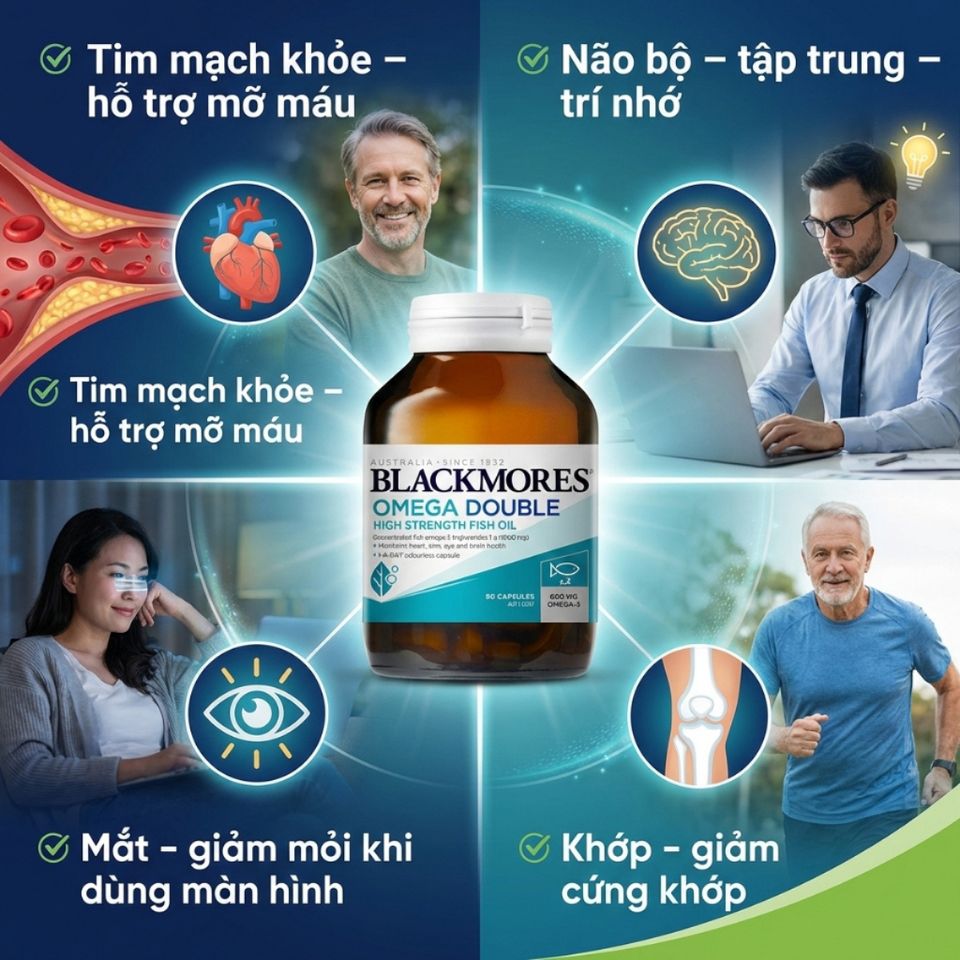 THỰC PHẨM BẢO VỆ SỨC KHOẺ BLACKMORES OMEGA DOUBLE HIGH STRENGTH FISH OIL