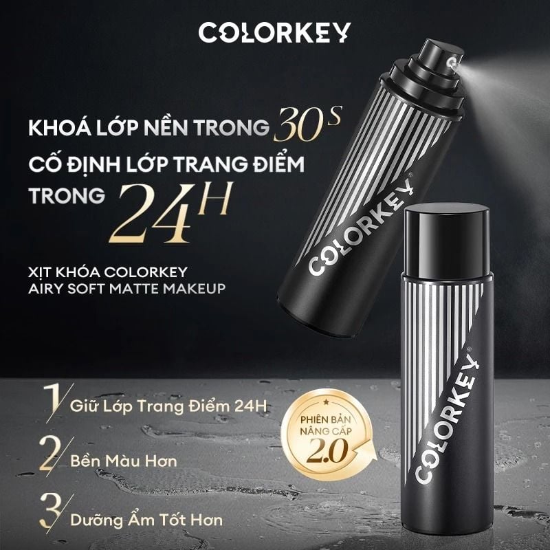 Chai xịt khóa trang điểm 100ml COLORKEY AIRY SOFT MATTE MAKEUP SETTING SPRAY 100ml