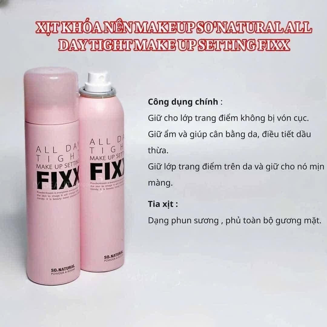 Xịt nền trang điểm mịn màng SONATURAL POWDER4ROOM ALL DAY TIGHT MAKE UP SETTING FIXX (75ml)