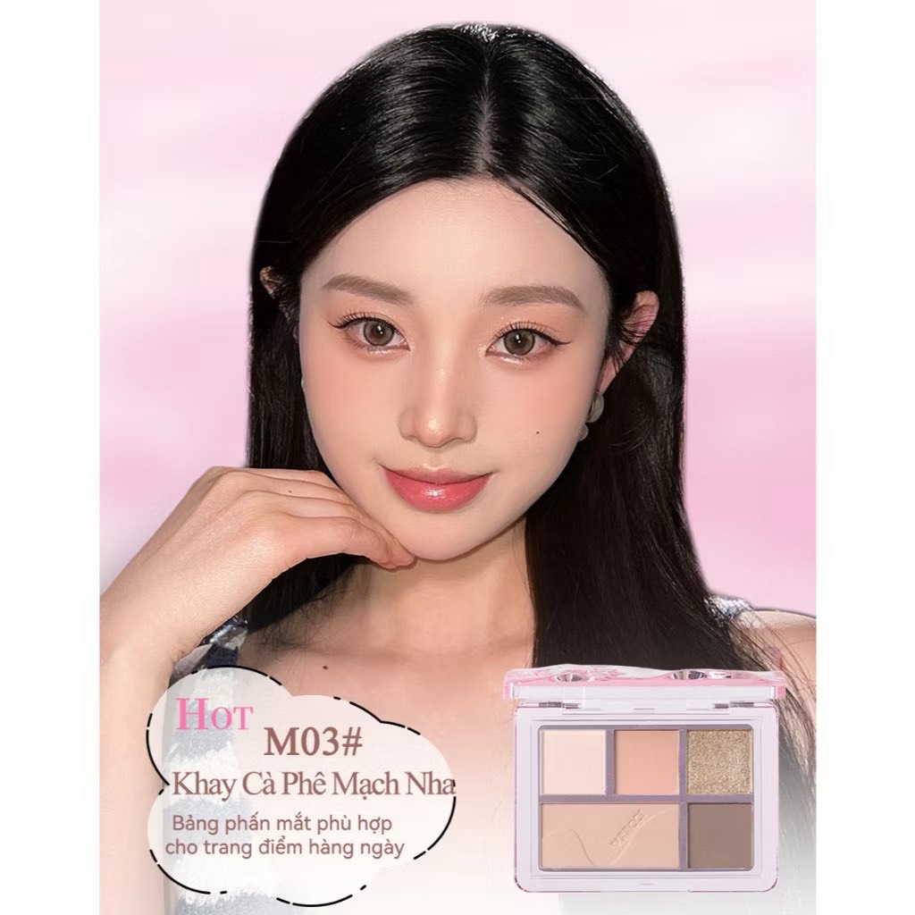 Bảng phấn mắt 5 màu VEECCI QIMENG FIVE COLOR EYE SHADOW DISK
