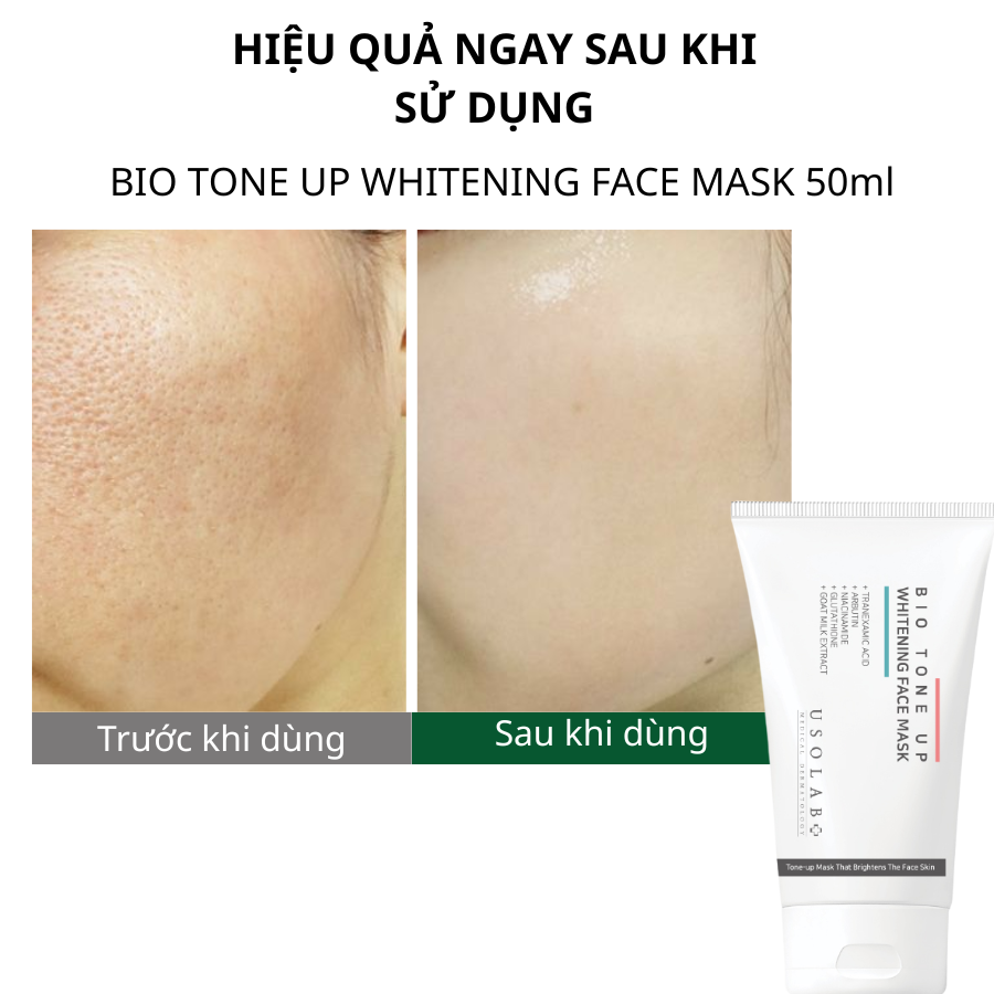 Ủ trắng da mặt USOLAB BIO TONE UP WHITENING FACE MASK 50ML