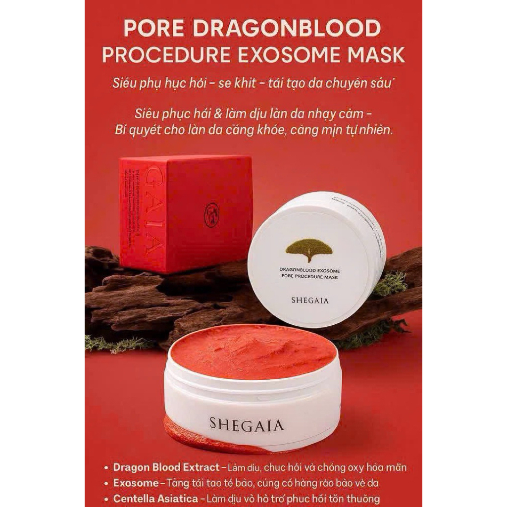 Mặt nạ dưỡng da SHEGAIA DRAGONBLOOD EXOSOME PORE PROCEDURE MASK