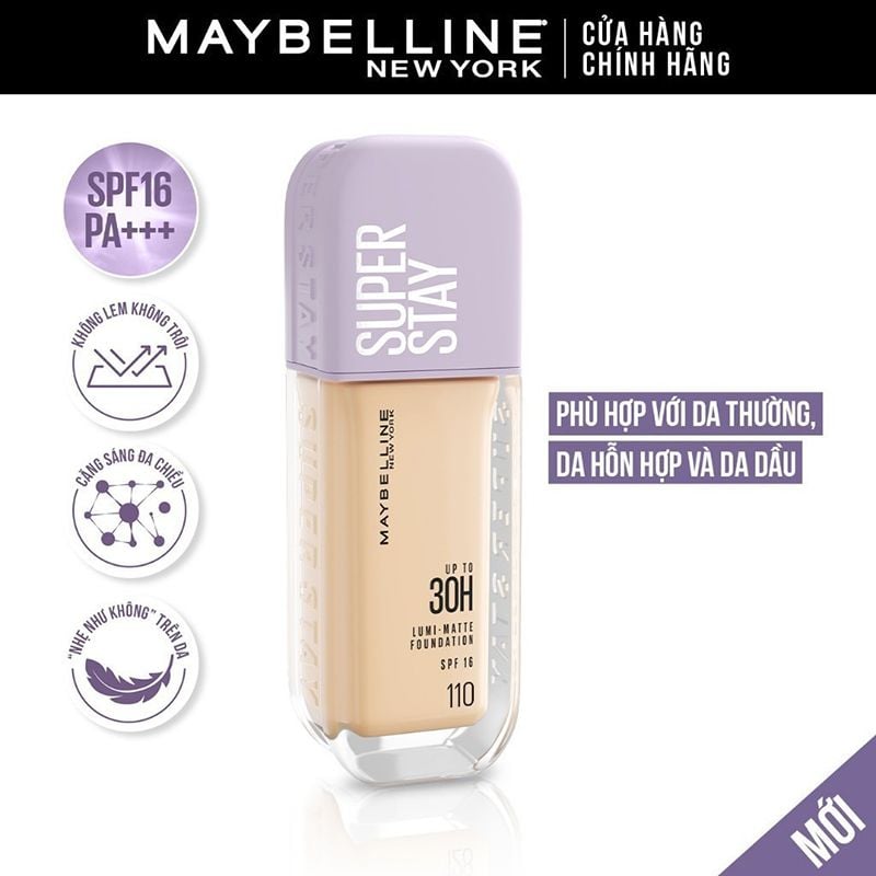 KEM NỀN LÂU TRÔI ĐẾN 30H MAYBELLINE 120 (NẮP TÍM)
