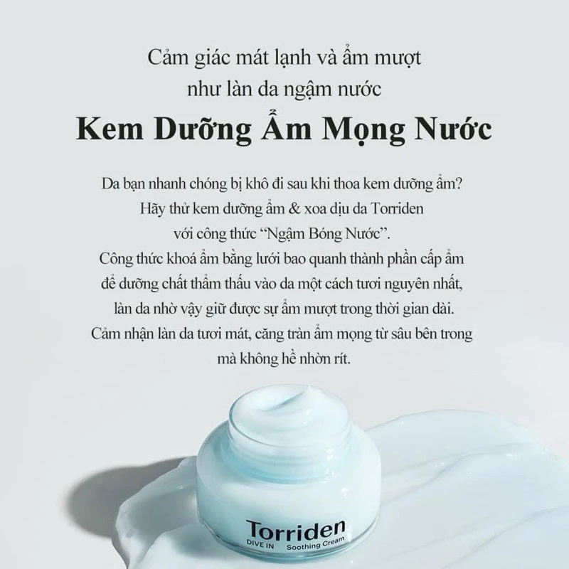 Kem Dưỡng Ẩm Da Torriden Dive In Soothing Cream 100ml