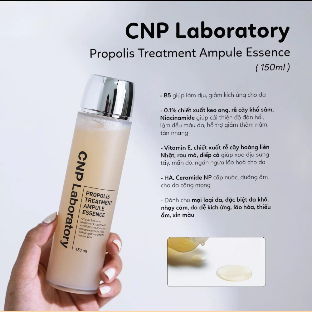 CNP PROPOLIS AMPUL ESSENCE [ Tinh chất keo ong CNP Propolis treatment chai lớn 150ml -CHAI CAO ]