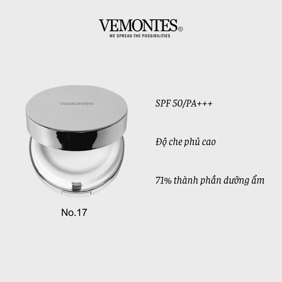 Phấn trang điểm VEMONTES GLOW POT NO17 (cushion)