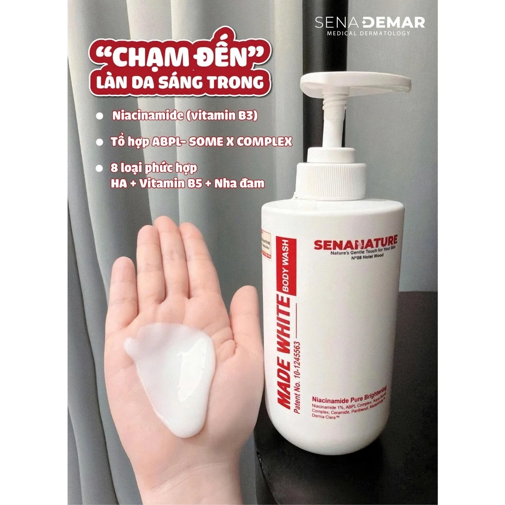 Sữa tắm SENANATURE MADE WHITE BODY WASH 500ml