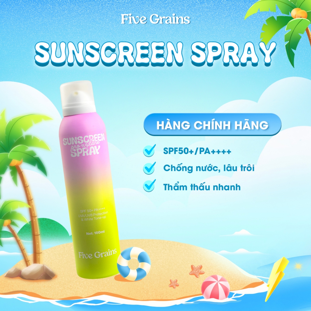 Xịt chống nắng Five Grains nâng tone Pro-Xylane 160ML