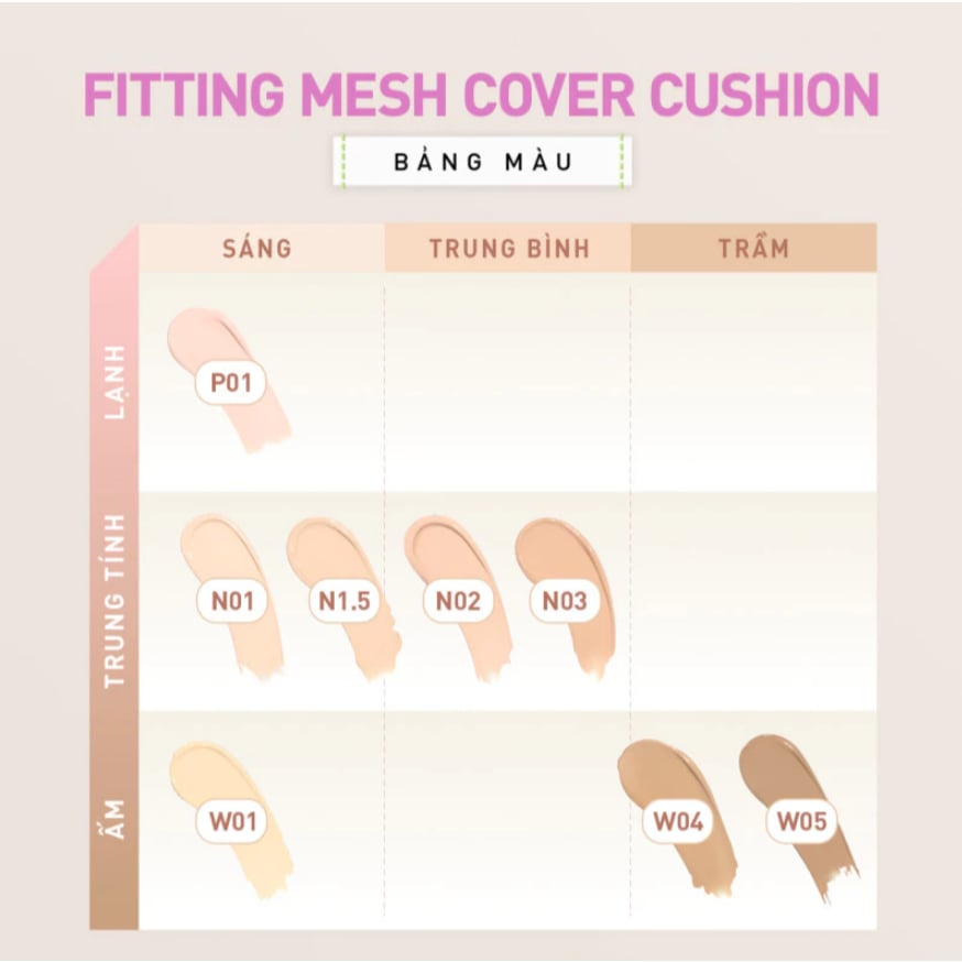 Phấn Nước 3CE Fitting Mesh Cover Cushion 11g