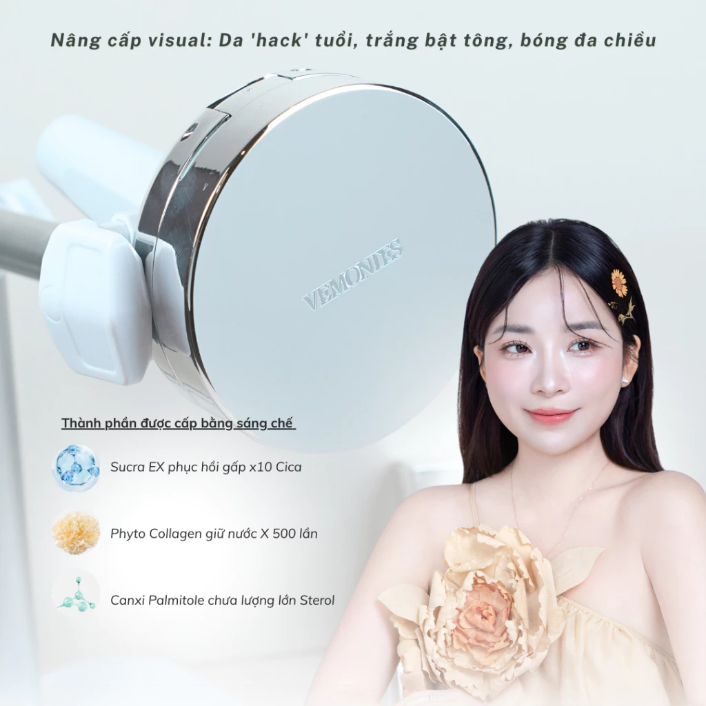 Phấn trang điểm VEMONTES GLOW POT NO17 (cushion)
