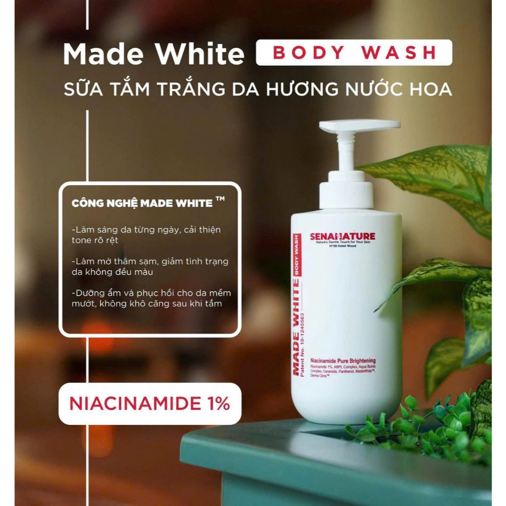 Sữa tắm SENANATURE MADE WHITE BODY WASH 500ml