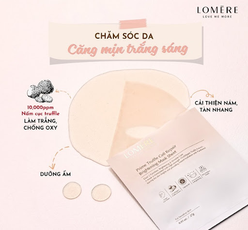 MẶT NẠ DƯỠNG TRẮNG - PHỤC HỒI DA LOMERE CHIẾT XUẤT TỪ NẤM CỤC