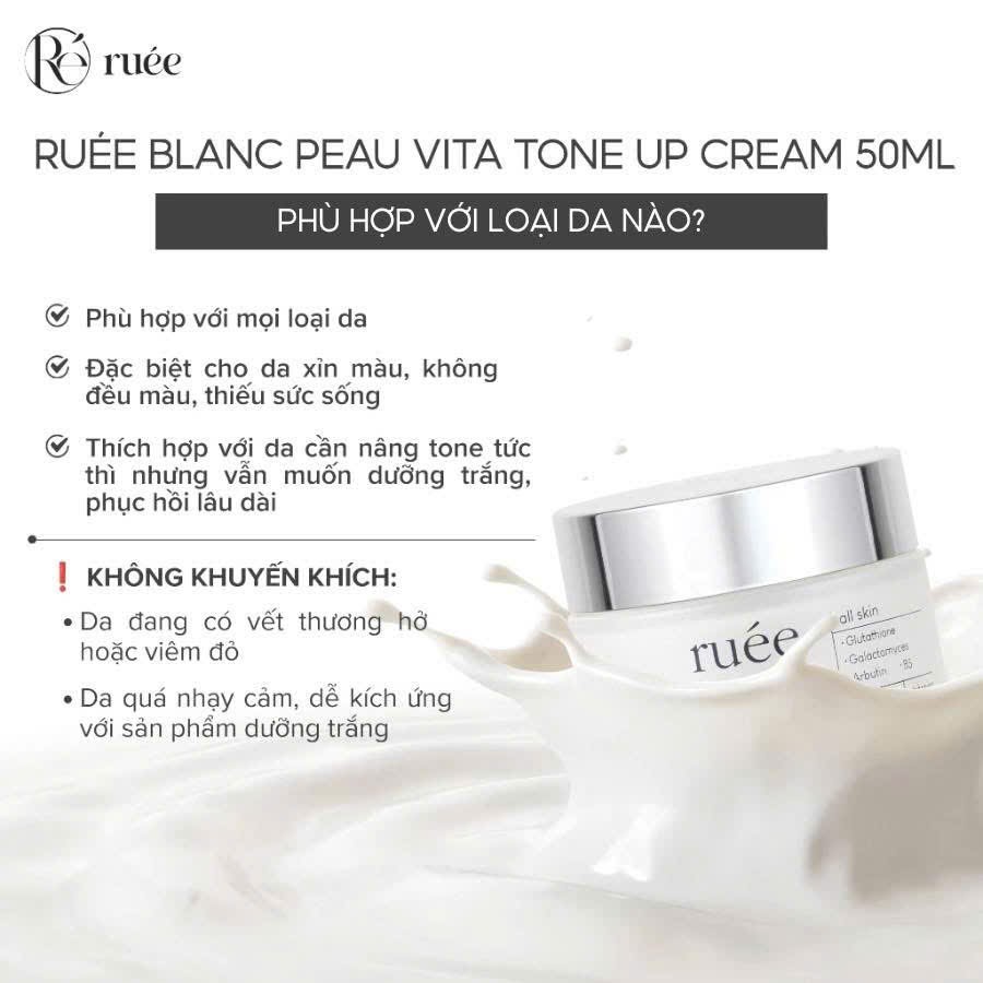 Kem dưỡng trắng da lên tone Ruee blanc peau vita tone up cream 50ml