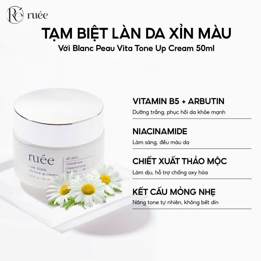 Kem dưỡng trắng da lên tone Ruee blanc peau vita tone up cream 50ml