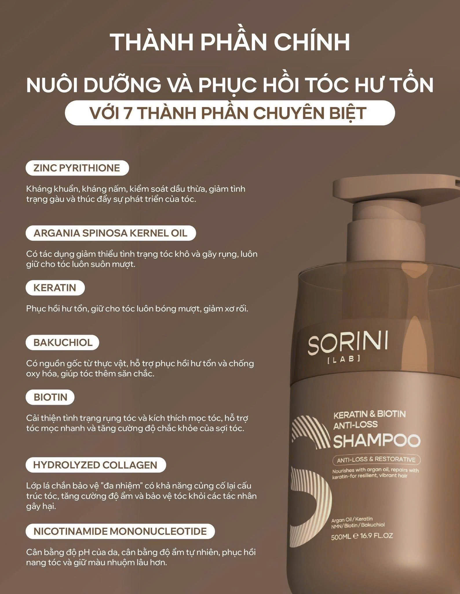 CẶP GỘI XẢ SORINI LAB 500ML