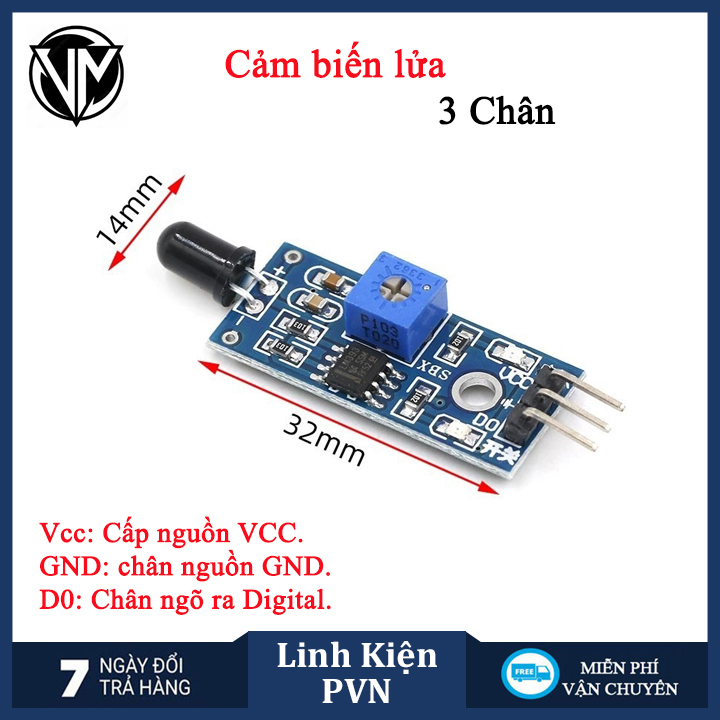 Module cảm biến lửa 3 CHÂN - 4 CHÂN, Mạch cảm biến phát hiện ngọn lửa Flame sensor - Module arduino