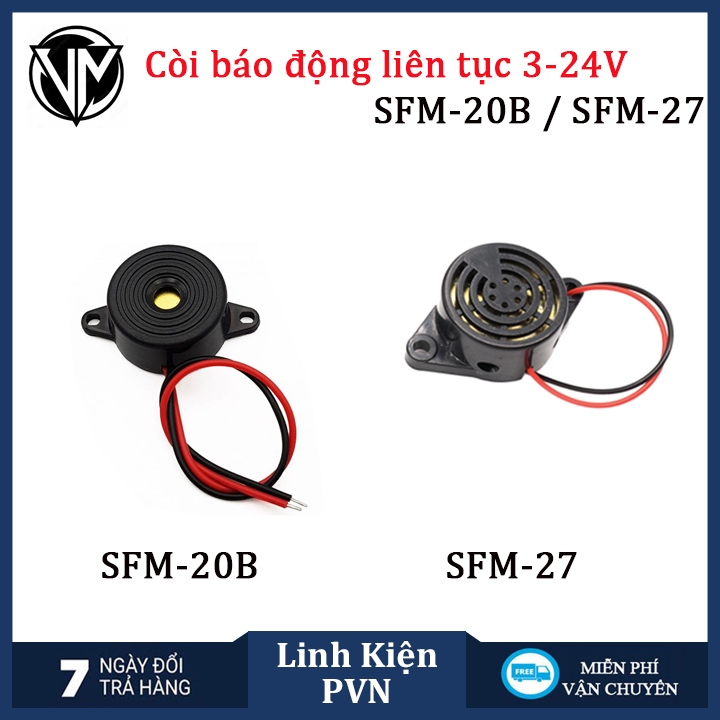 Loa, Còi Báo Động Liên Tục SMF-20B và SMF-27, điện áp 3 - 24VDC