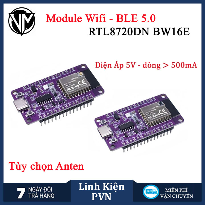 Module Wifi 2.4GHz và Bluetooth 5.0 RTL8720DN BW16E