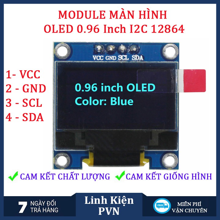 Màn hình hiển thị 128x64 Oled 0.96 Inch giao Tiếp I2C chuyên dụng SSD1315/SSD1306