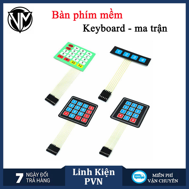 Bàn phím dán Keyboard 1x4, 3x4, 4x4 - Ma trận bàn phím