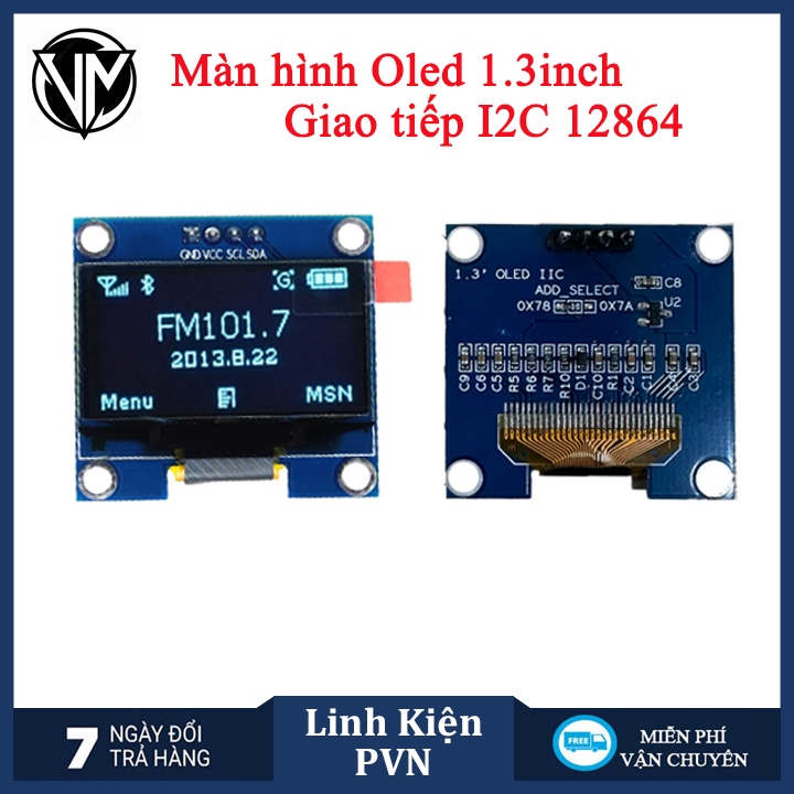 Màn Hình Oled 1.3 Inch Giao Tiếp I2C