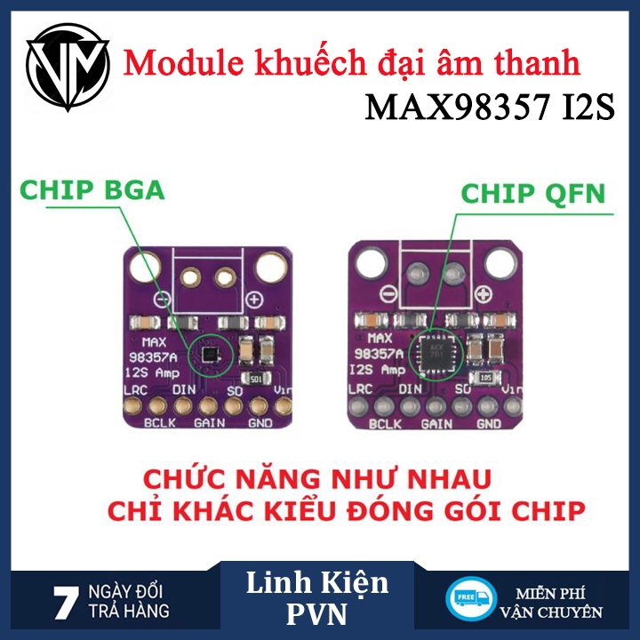 Module MAX98357 Mạch Khuếch Đại Âm Thanh I2S Class D - Chuyên Dụng Cho Raspberry Pi Esp32