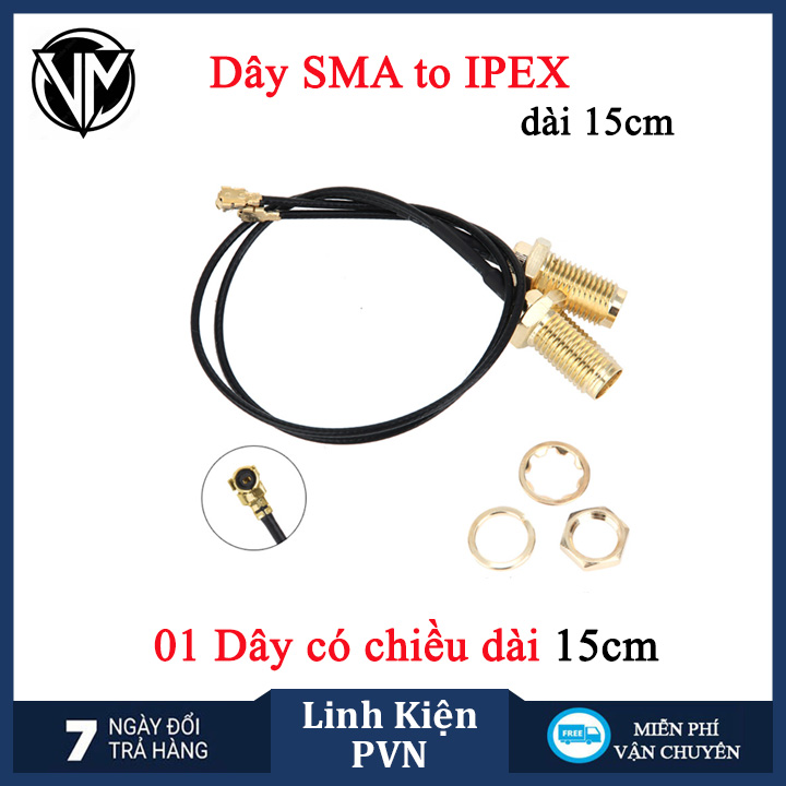 Anten WiFi 2.4Ghz kèm cáp chuyển SMA sang IPEX3