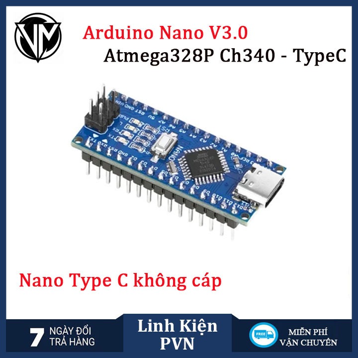 Module arduino NANO V3.0 Atmega328P CH340 MiniUSB / TypeC / MicroUSB