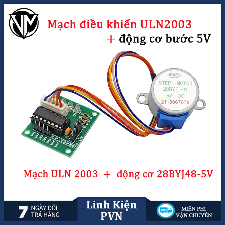 Mạch điều khiển động cơ bước ULN2003 +động cơ bước 28BYJ-48 5V