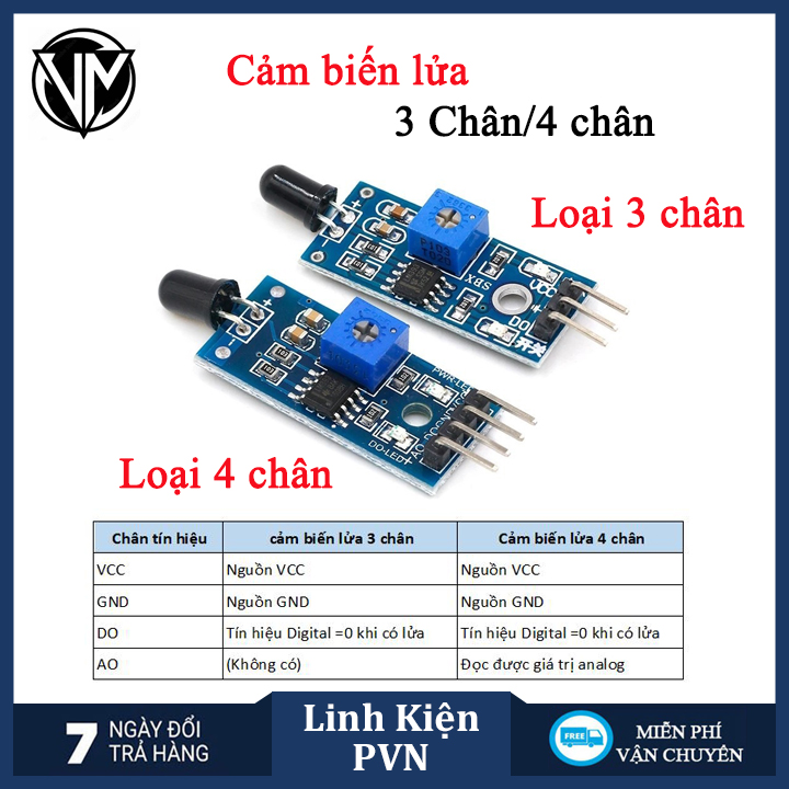 Module cảm biến lửa 3 CHÂN - 4 CHÂN, Mạch cảm biến phát hiện ngọn lửa Flame sensor - Module arduino