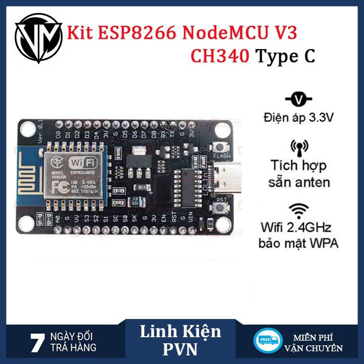 Mạch NodeMcu Lua WIFI V3 ESP8266 CH340